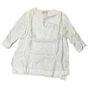Jones New York Cream Embroidered Blouse